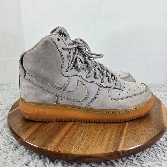 Nike Air Force 1 High WB GS Grey Gum Casual Athletic Sneakers Kids 6y 922066-002 - Picture 3 of 12